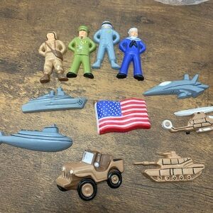 Vintage Patriotic Tin with Military Toy Magnets